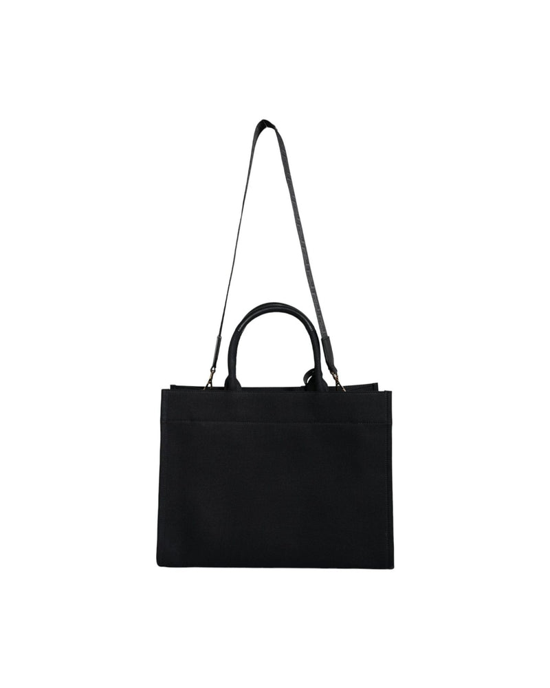 Versace Top Handle Canvas Leather Logo Crossbody Tote Black Bag Glam Steals