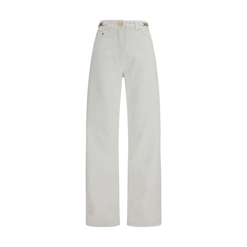 Versace White Cotton Straight Leg Jeans Glam Steals