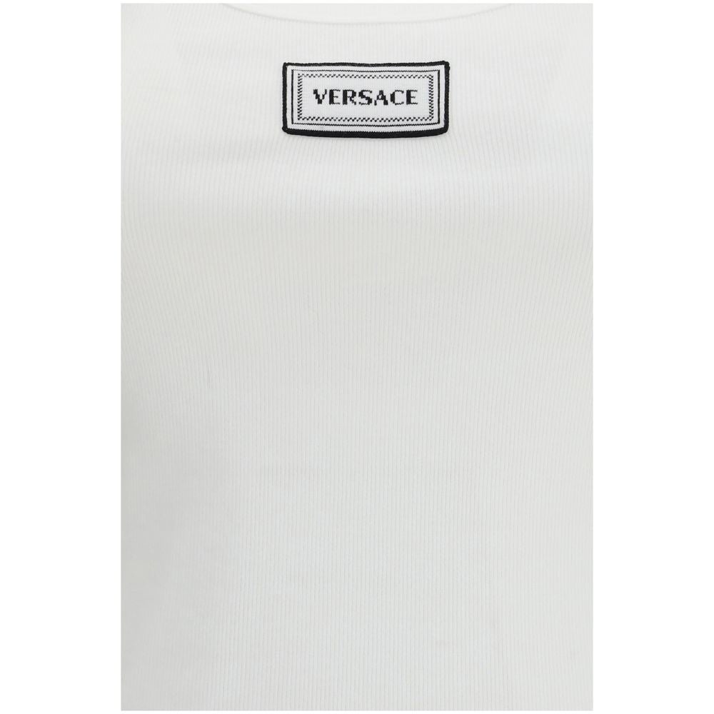 Versace White Cotton Top Glam Steals