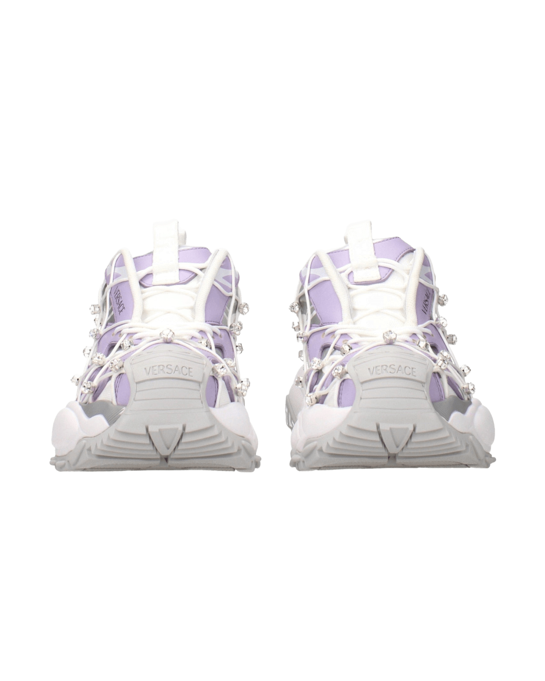 Versace White Fabric Chunky Sneakers Glam Steals