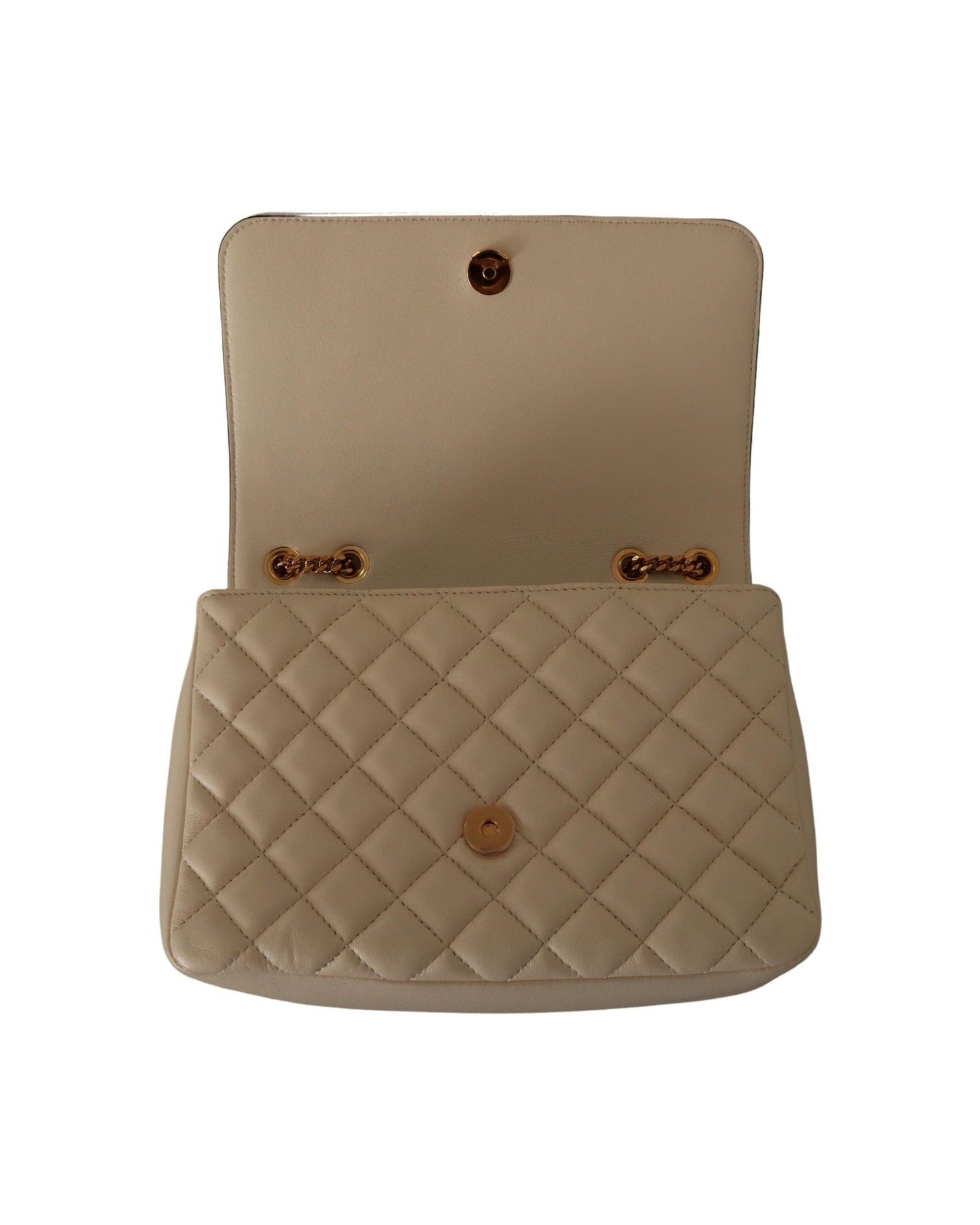 Versace White Leather Elegant Nappa Shoulder Bag Glam Steals