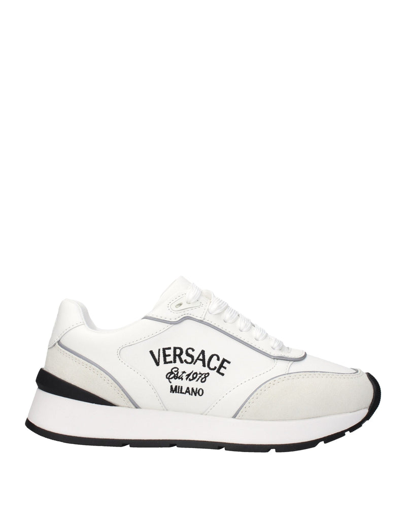 Versace White Leather Low Top Sneakers Glam Steals