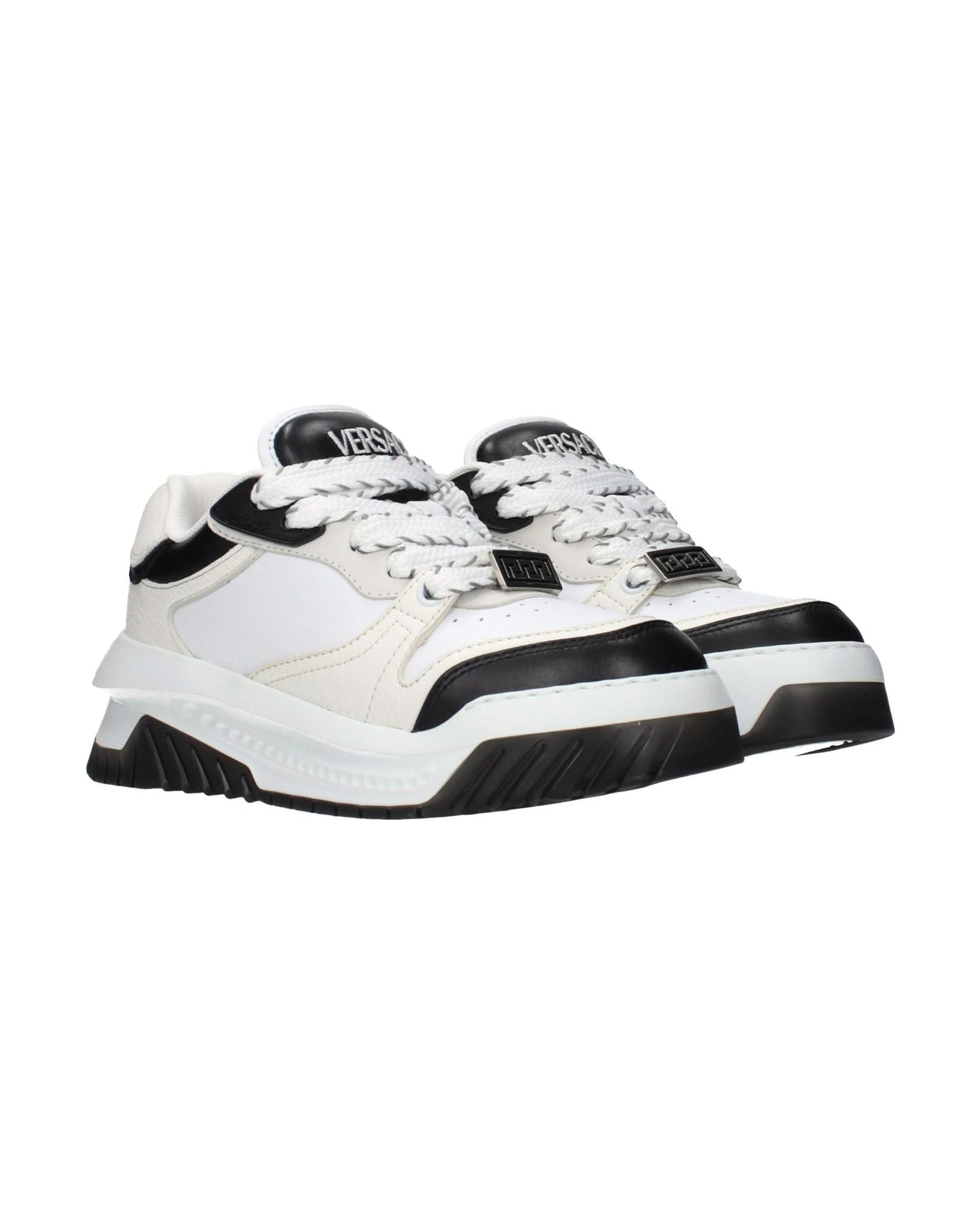 Versace White Leather Low Top Sneakers 