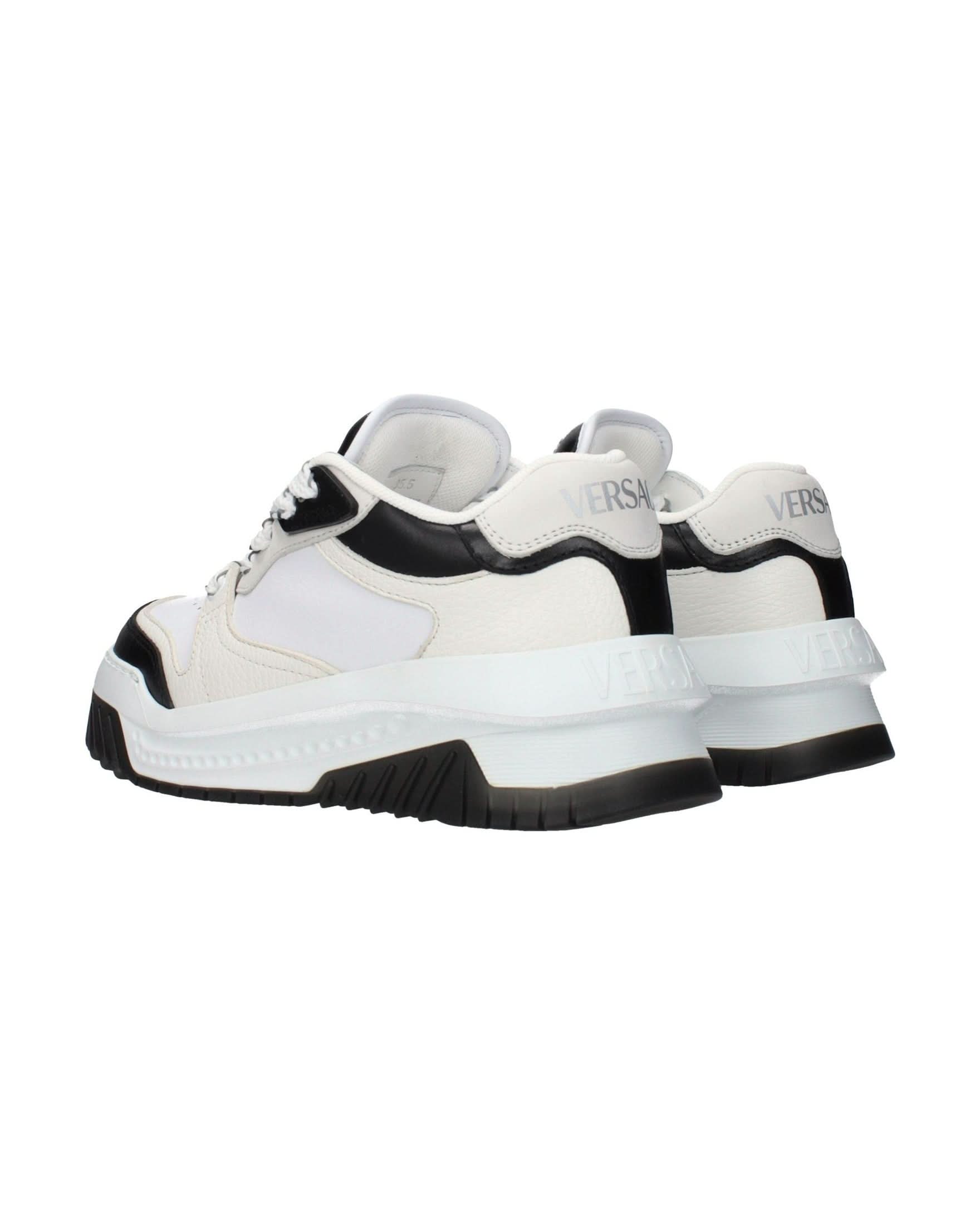 Versace White Leather Low Top Sneakers 