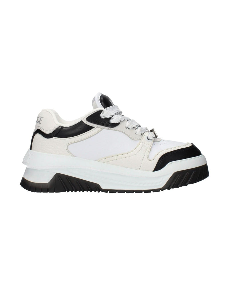 Versace White Leather Low Top Sneakers 