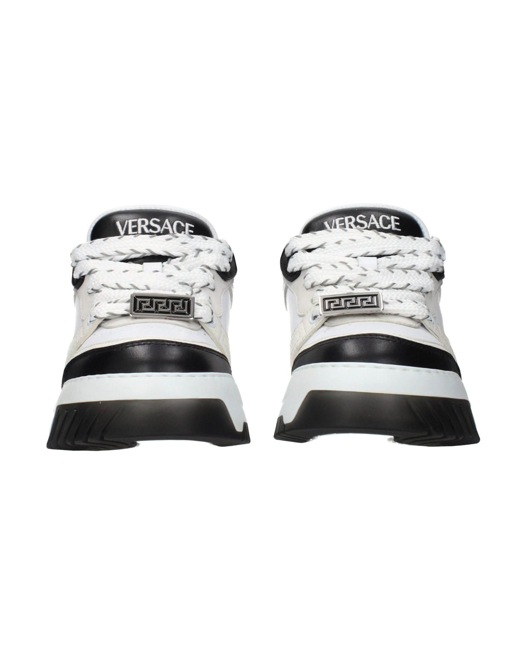 Versace White Leather Low Top Sneakers 