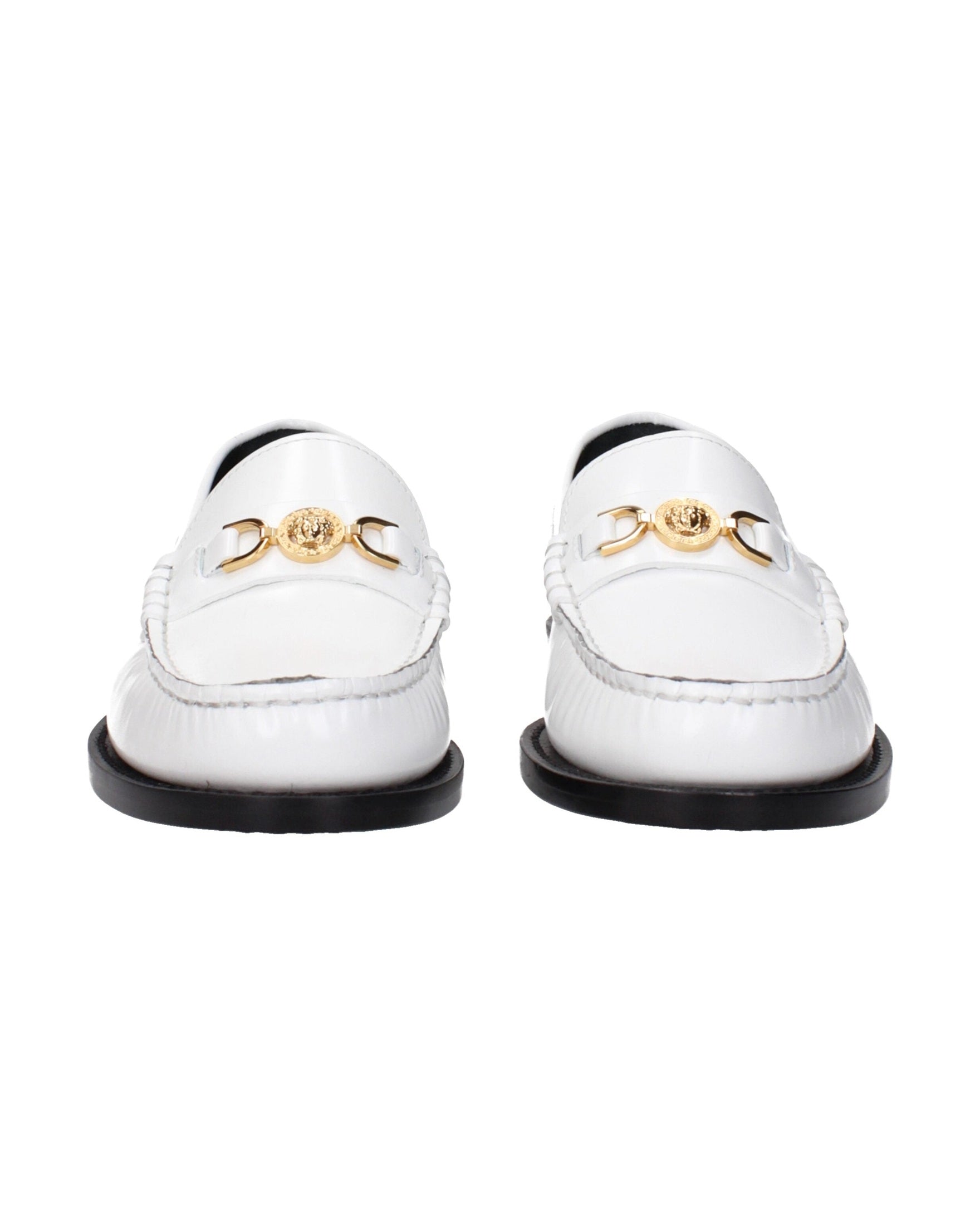 Versace White Leather Slip On Loafers Glam Steals