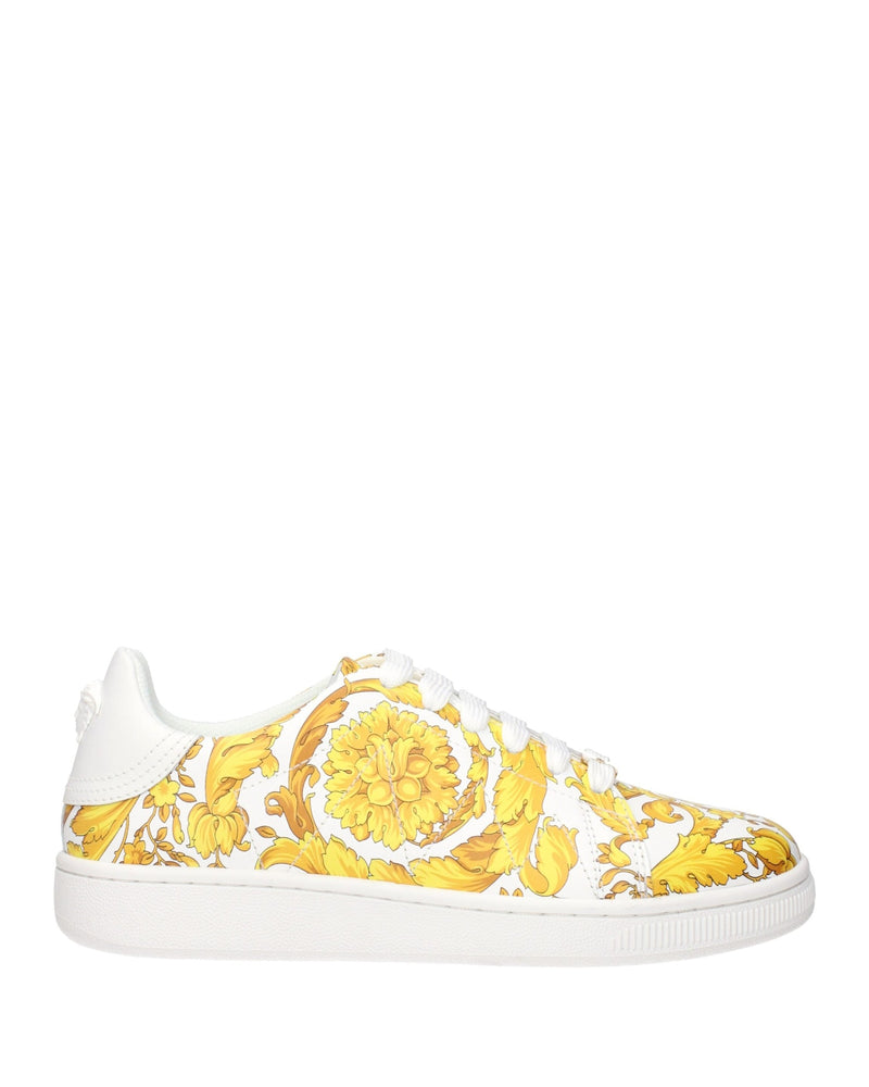 Versace White Leather Sneakers Glam Steals