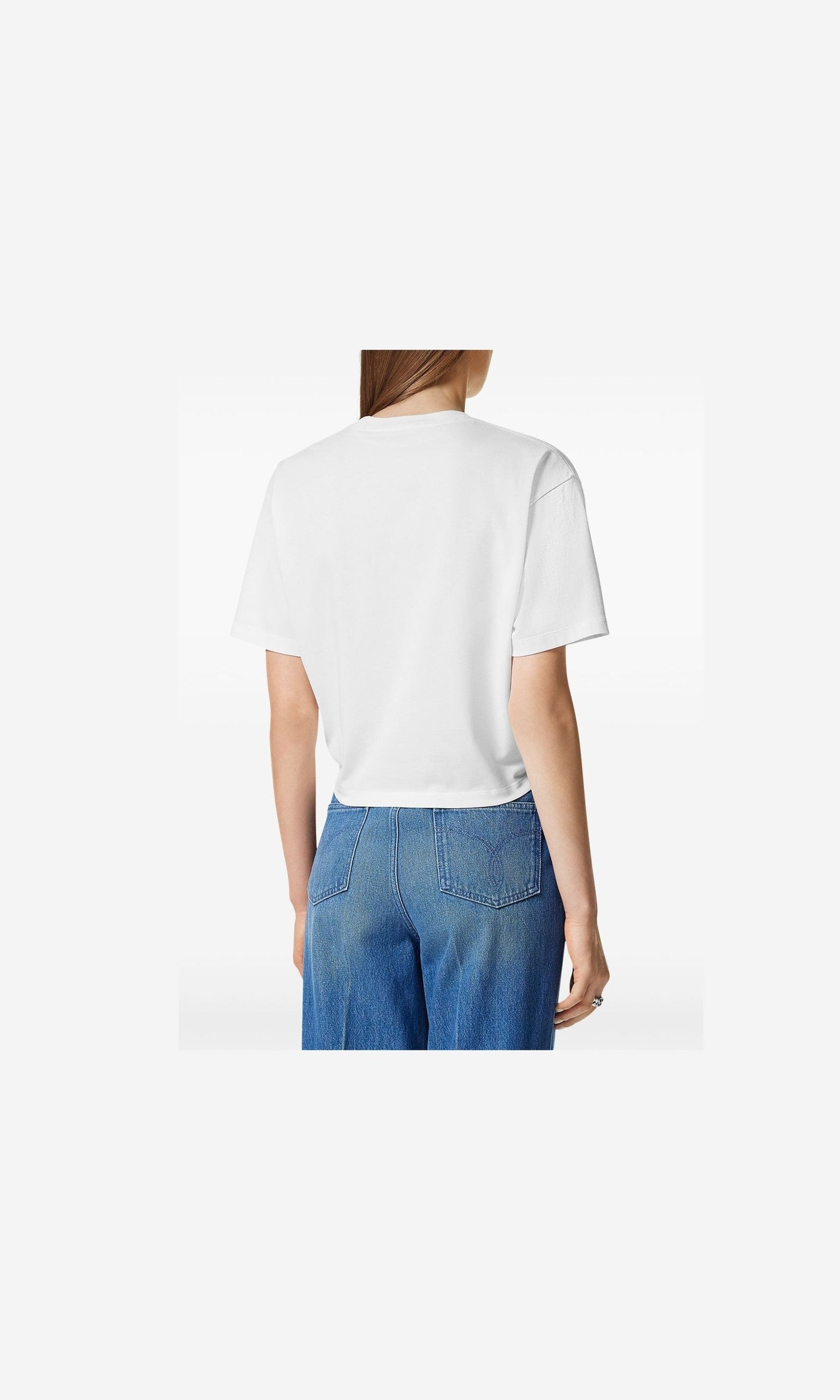 Versace White Logo Embroidered T-shirt Glam Steals