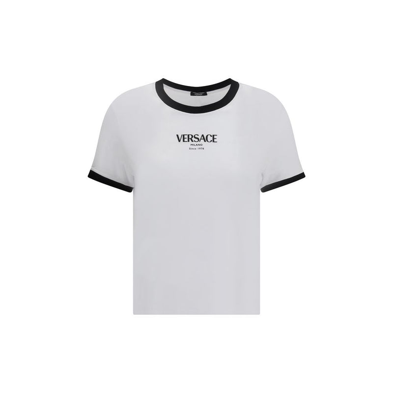 Versace White Viscose T-shirt Glam Steals