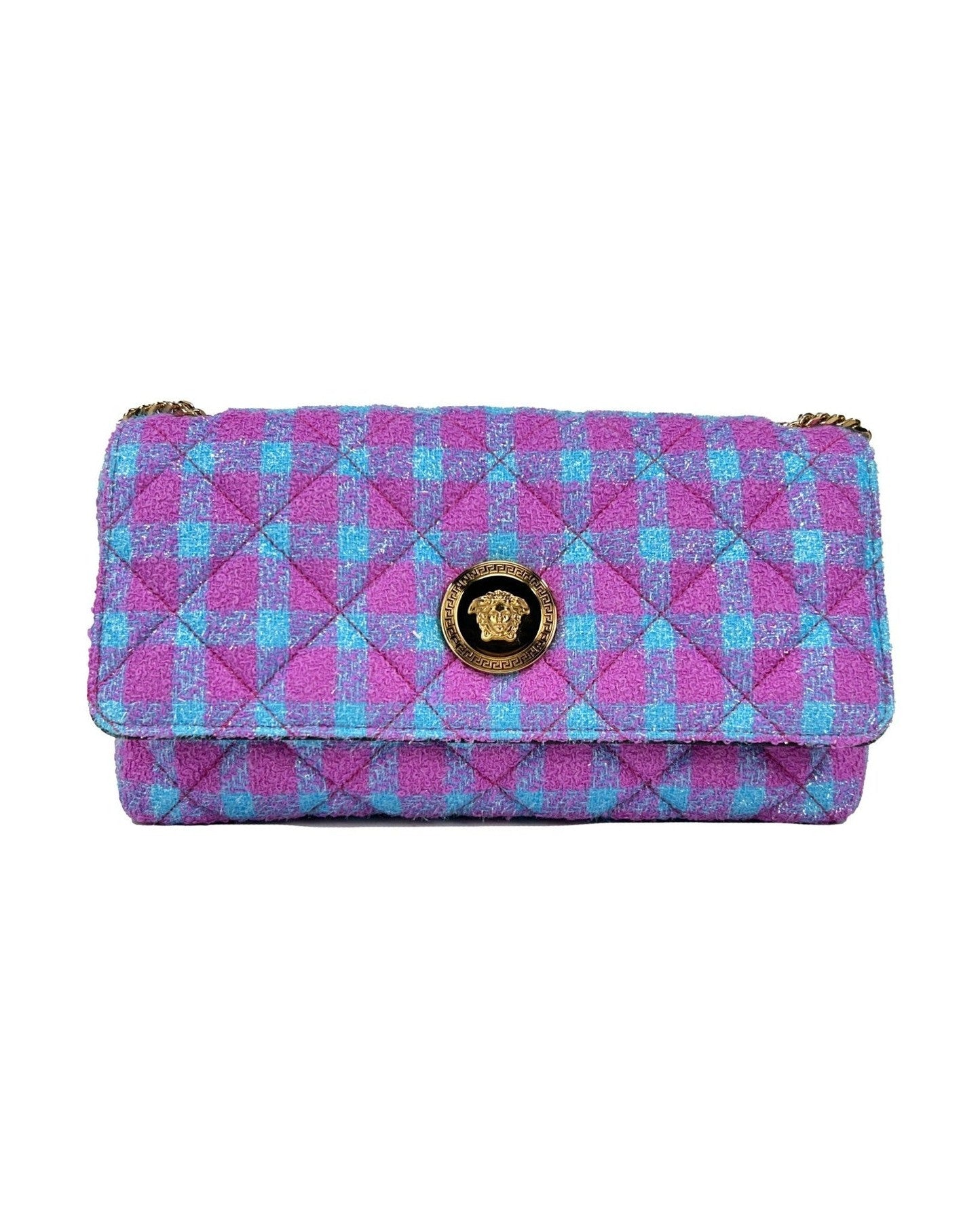 Versace Wool Lurex Medium Shoulder Crossbody Bag Glam Steals