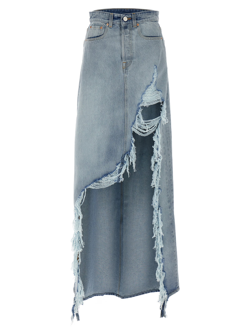 Vetements Denim Destroyed Maxi Skirt Glam Steals