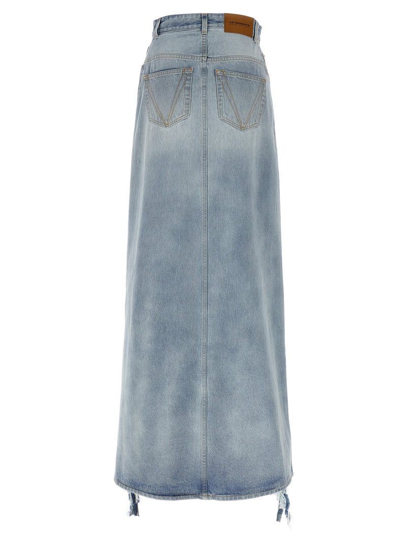Vetements Denim Destroyed Maxi Skirt Glam Steals