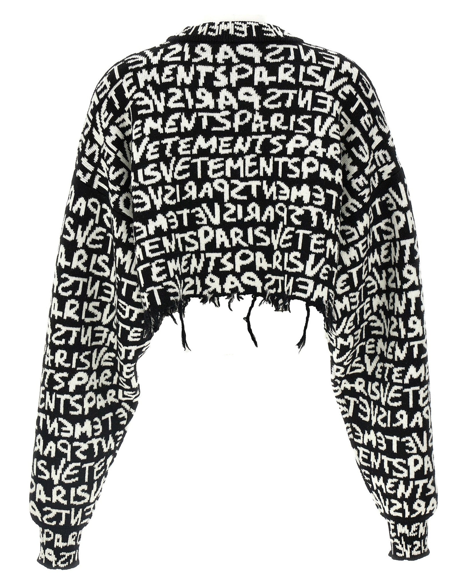 Vetements Paris Monogram Cropped Sweater Glam Steals