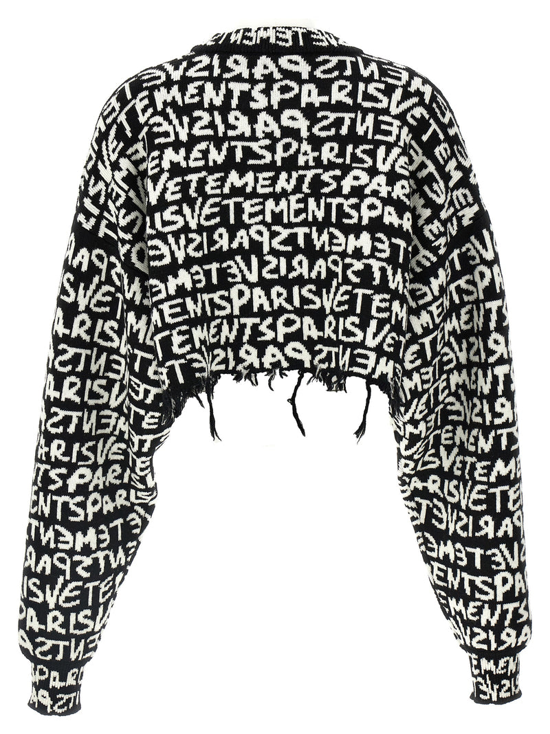 Vetements Paris Monogram Cropped Sweater Glam Steals