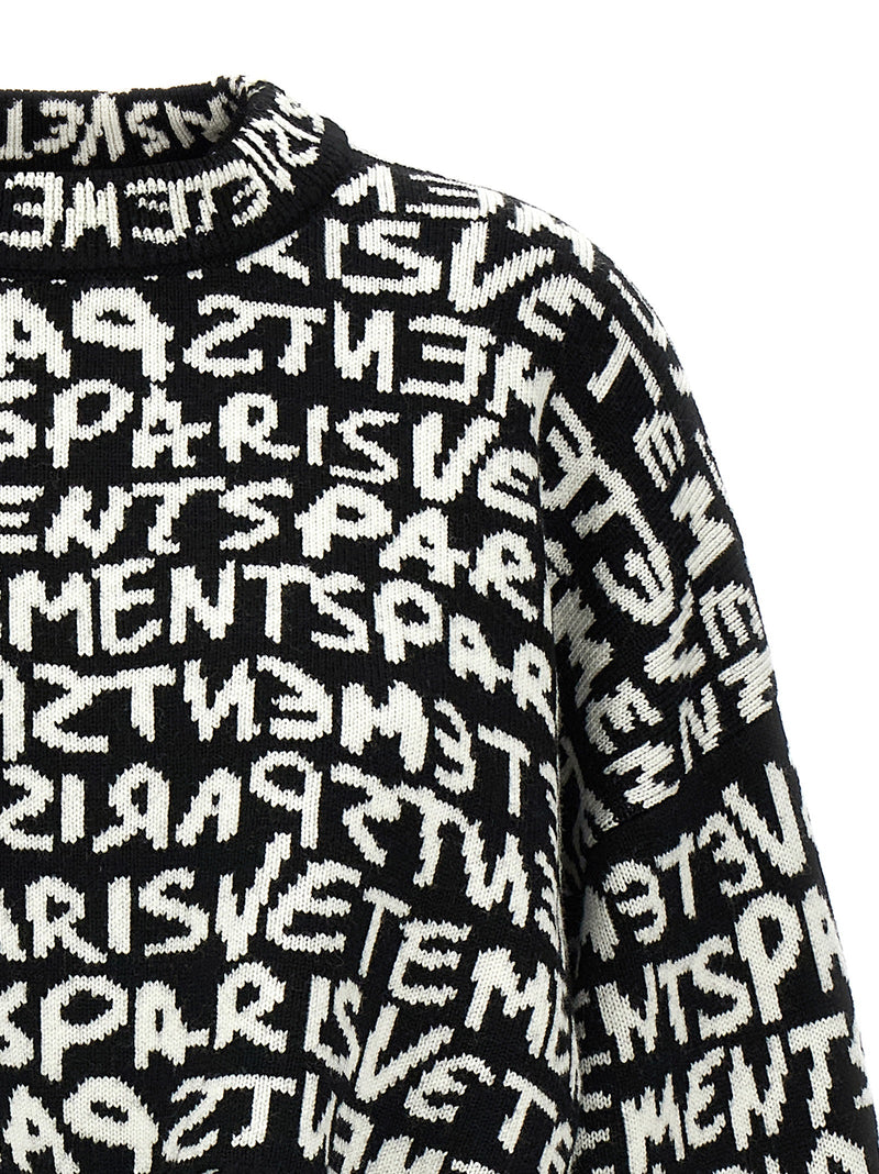 Vetements Paris Monogram Cropped Sweater Glam Steals
