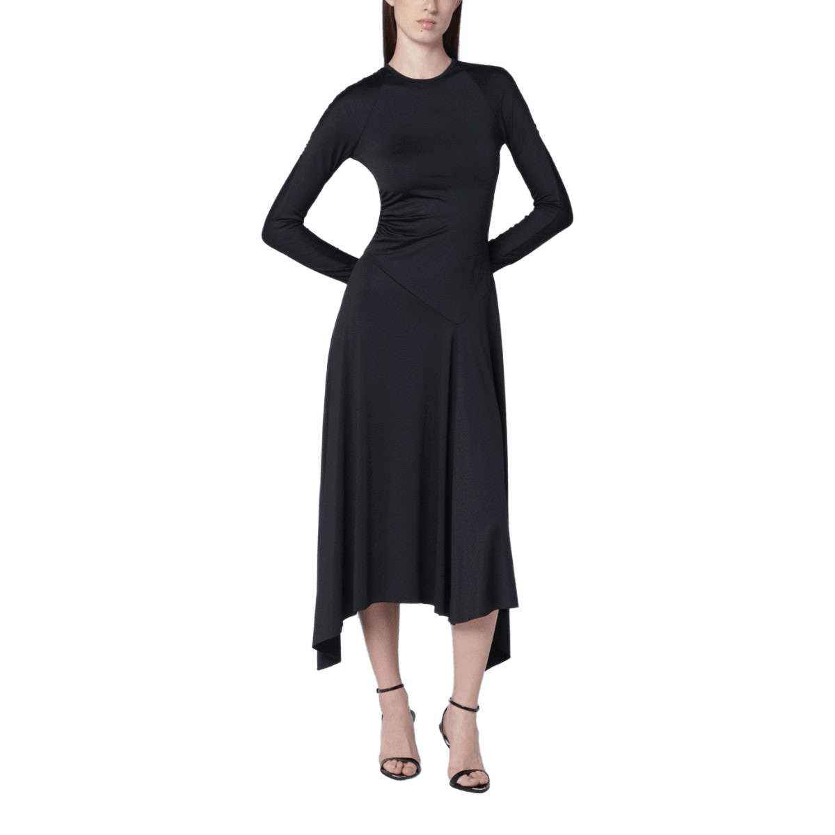 Victoria Beckham Black Asymmetric Midi Dress Glam Steals