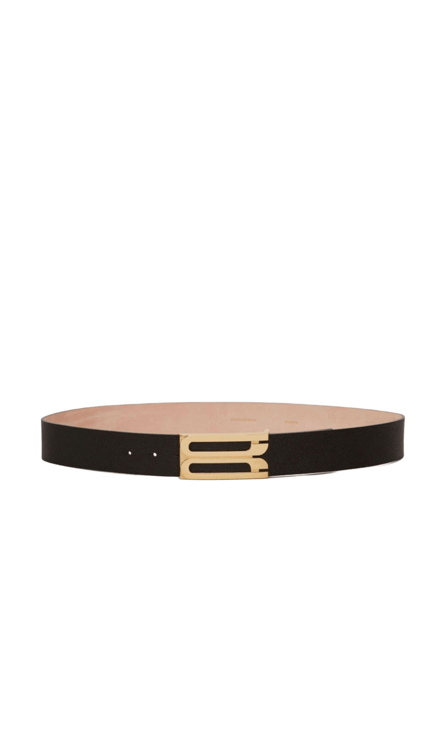 Victoria Beckham Black Leather Add A Polished Touch with Jumbo Frame Belt in Grained Tailored Quality — Great for Autumn Styling Built Versatile Explore It At Glam Steals Online Glam Steals