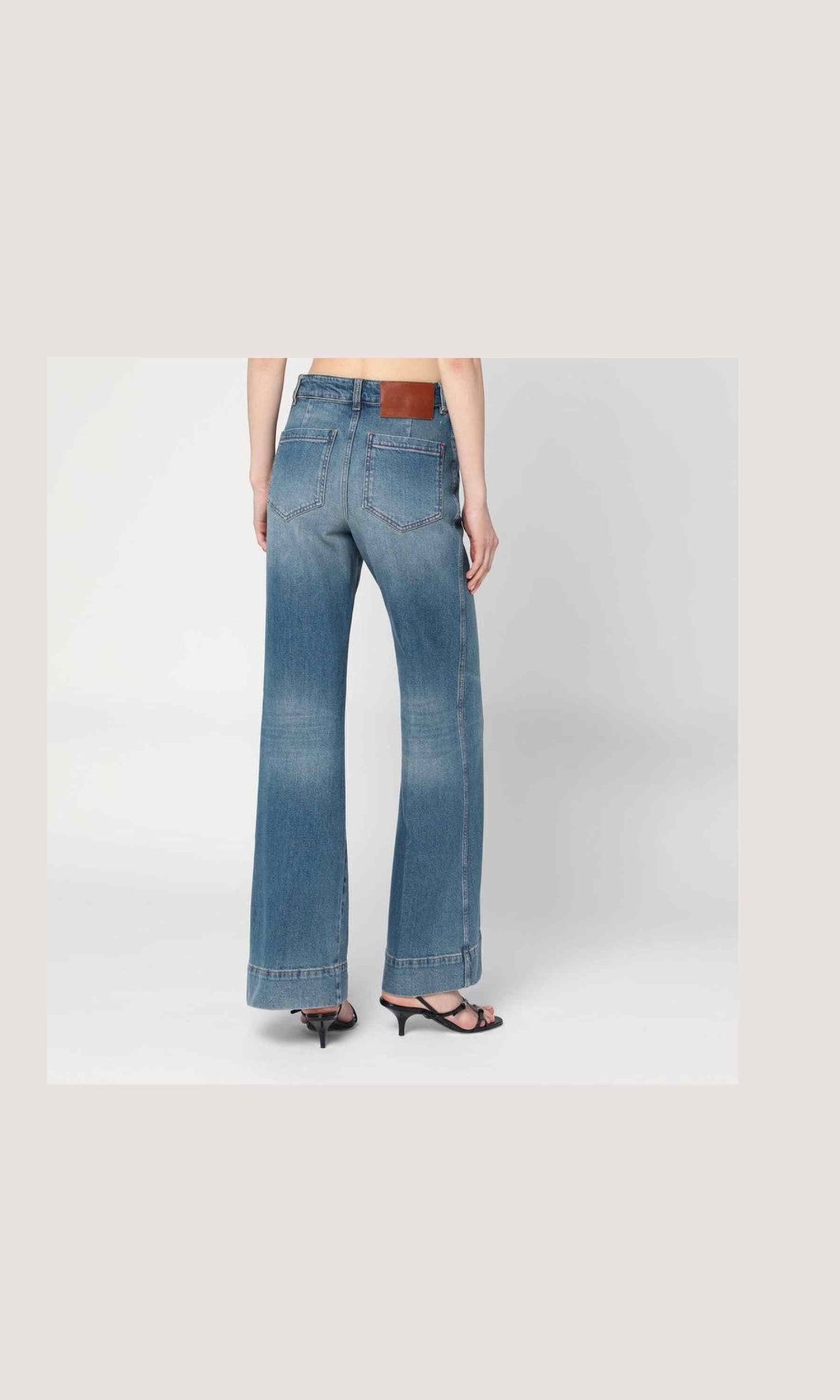 Victoria Beckham Blue Wide Jeans in Faded Glam Steals