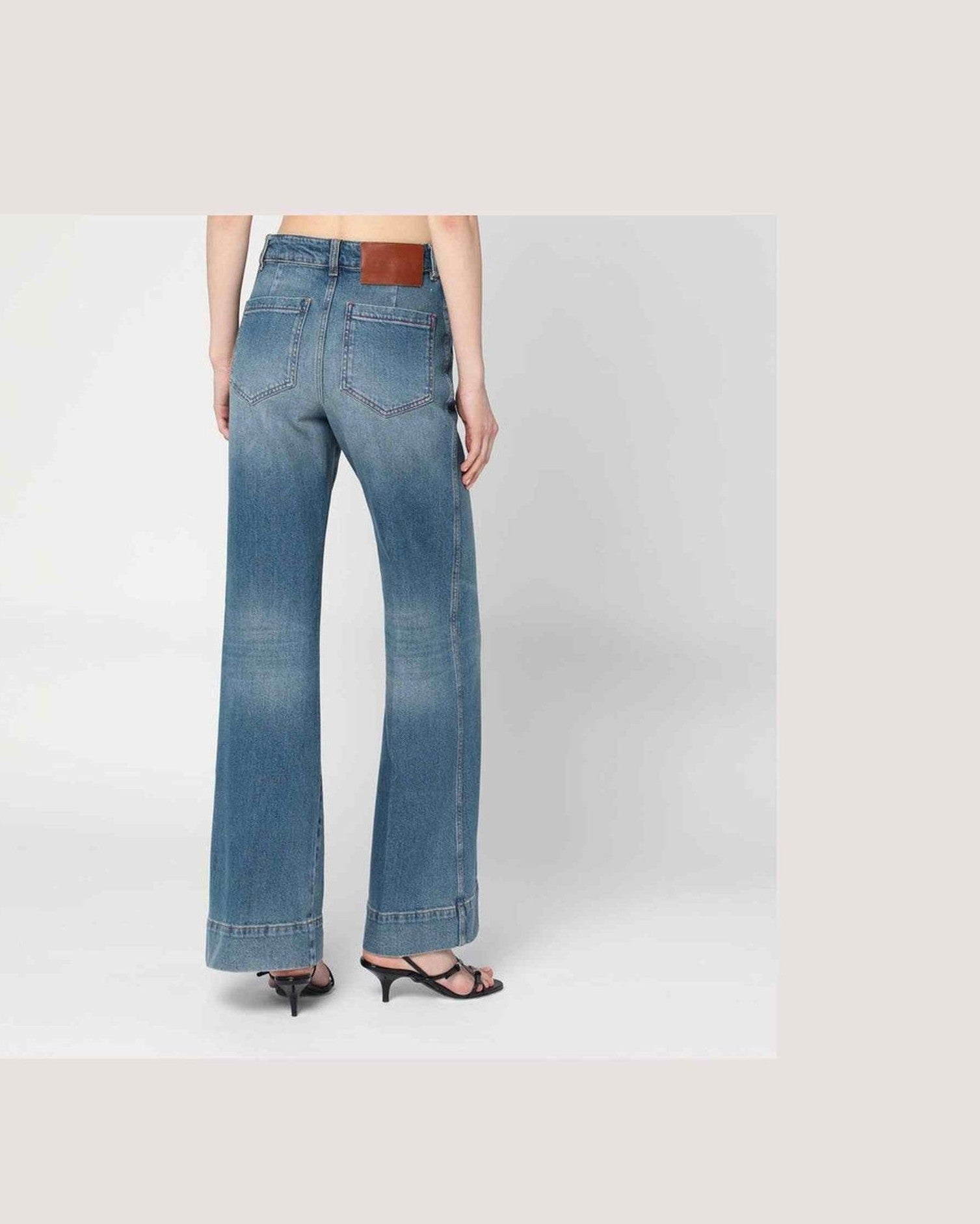 Victoria Beckham Blue Wide Jeans in Faded Glam Steals