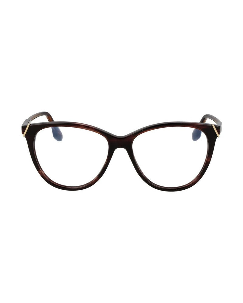 Victoria Beckham Brown Acetate Glasses 