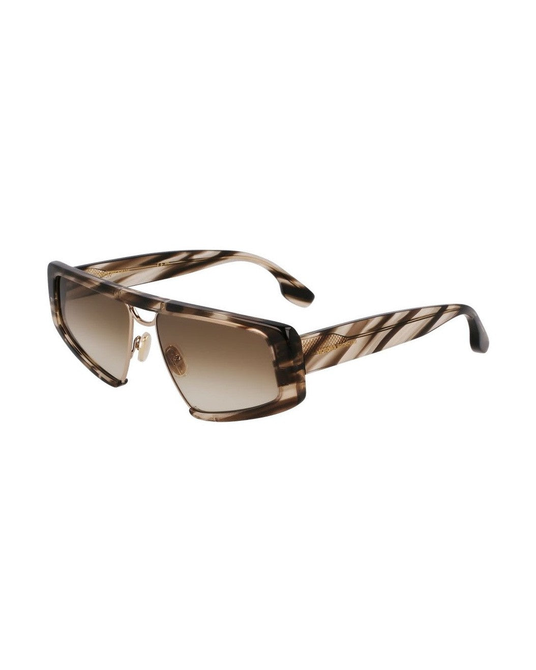 Victoria Beckham Brown Metal Plastic Sunglasses 