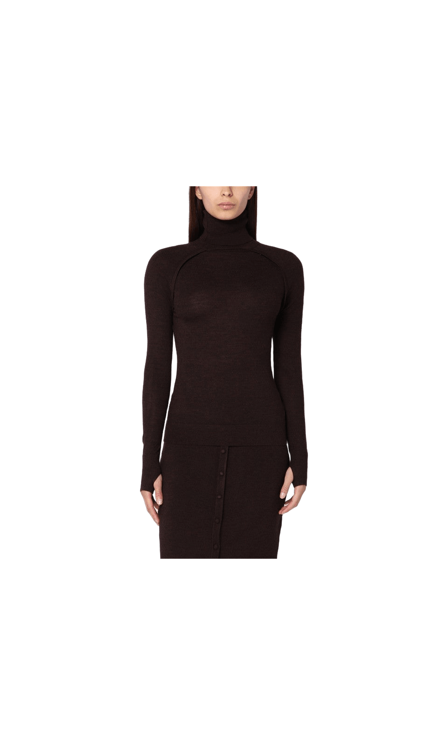Victoria Beckham Brown Wool Turtleneck Sweater Glam Steals