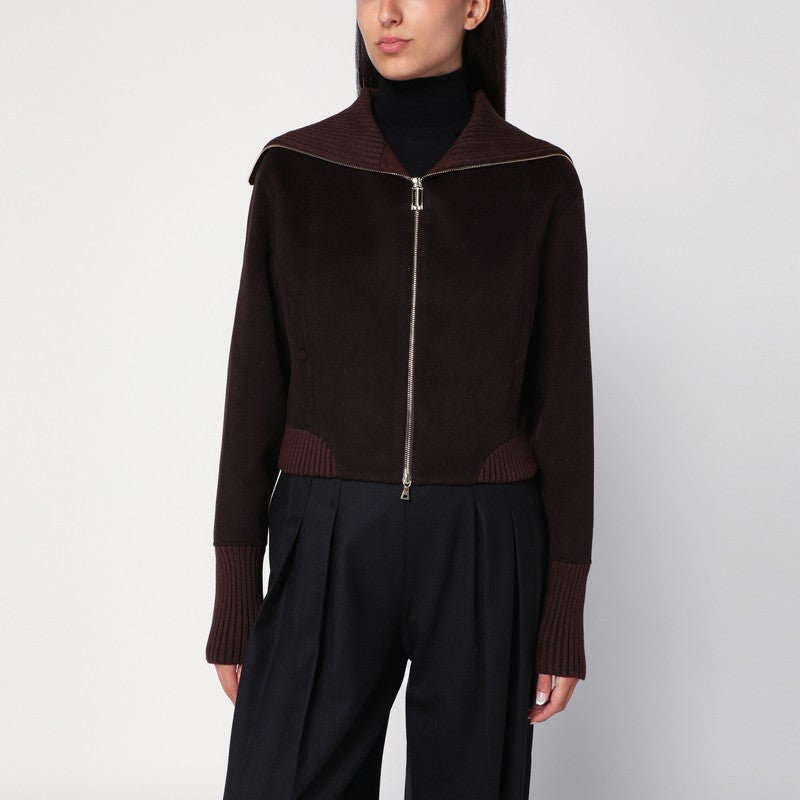 Victoria Beckham Brown Zip Up Cardigan Glam Steals