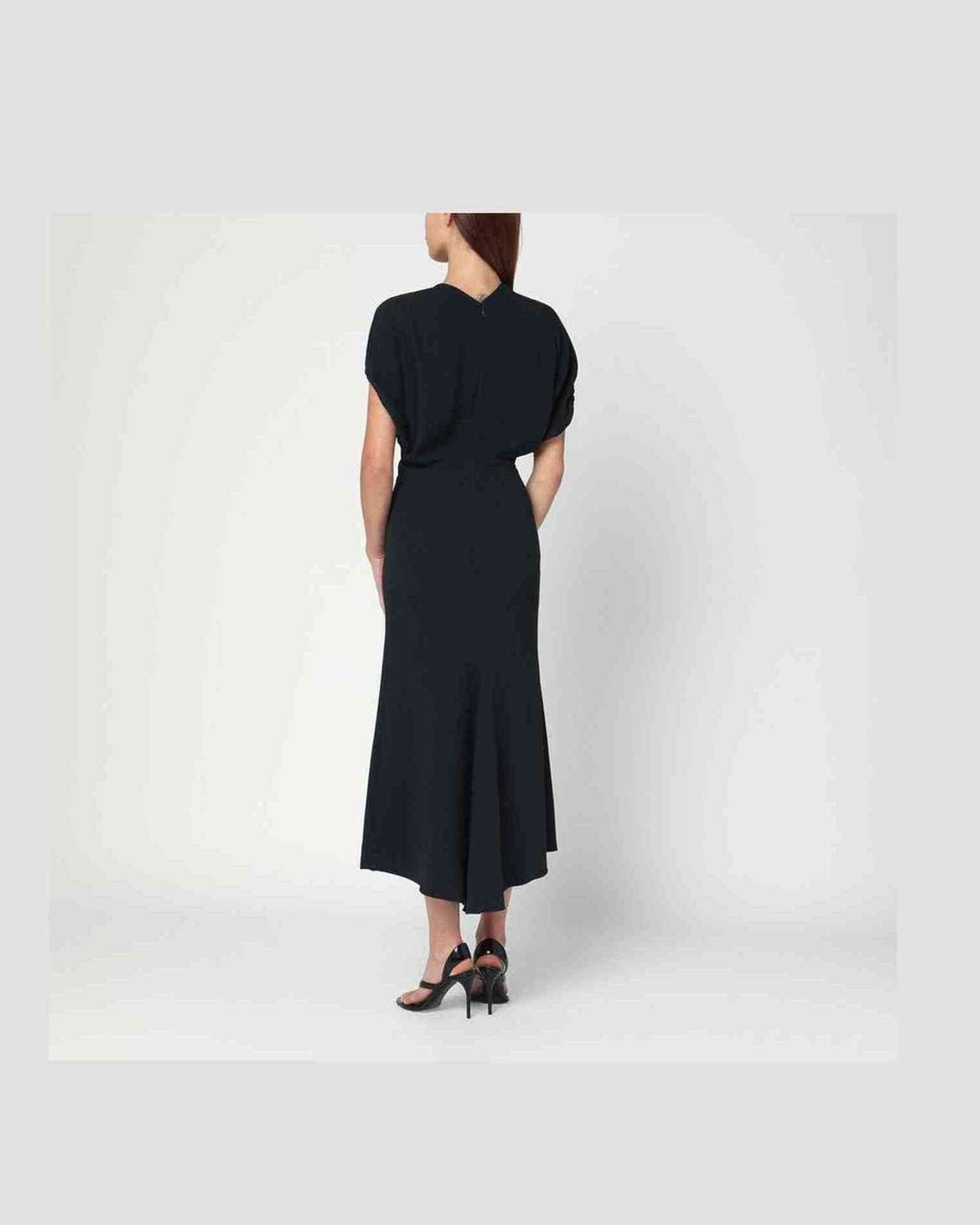 Victoria Beckham Dark Green Satin Midi Dress Glam Steals