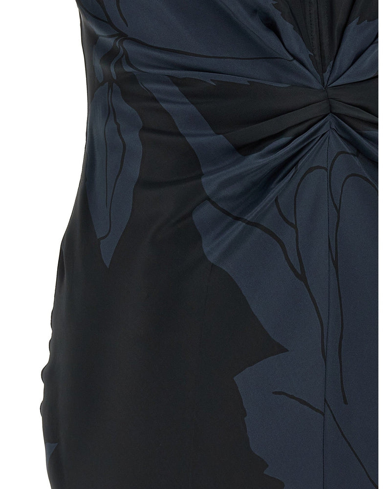 Victoria Beckham Gathered V Neck Midi Dress Glam Steals