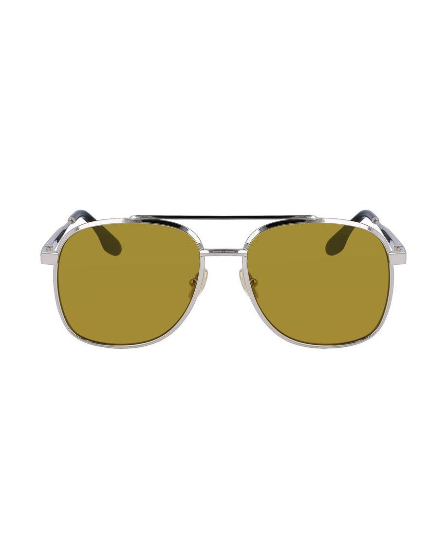 Victoria Beckham Gray Metal Sunglasses Sunglasses