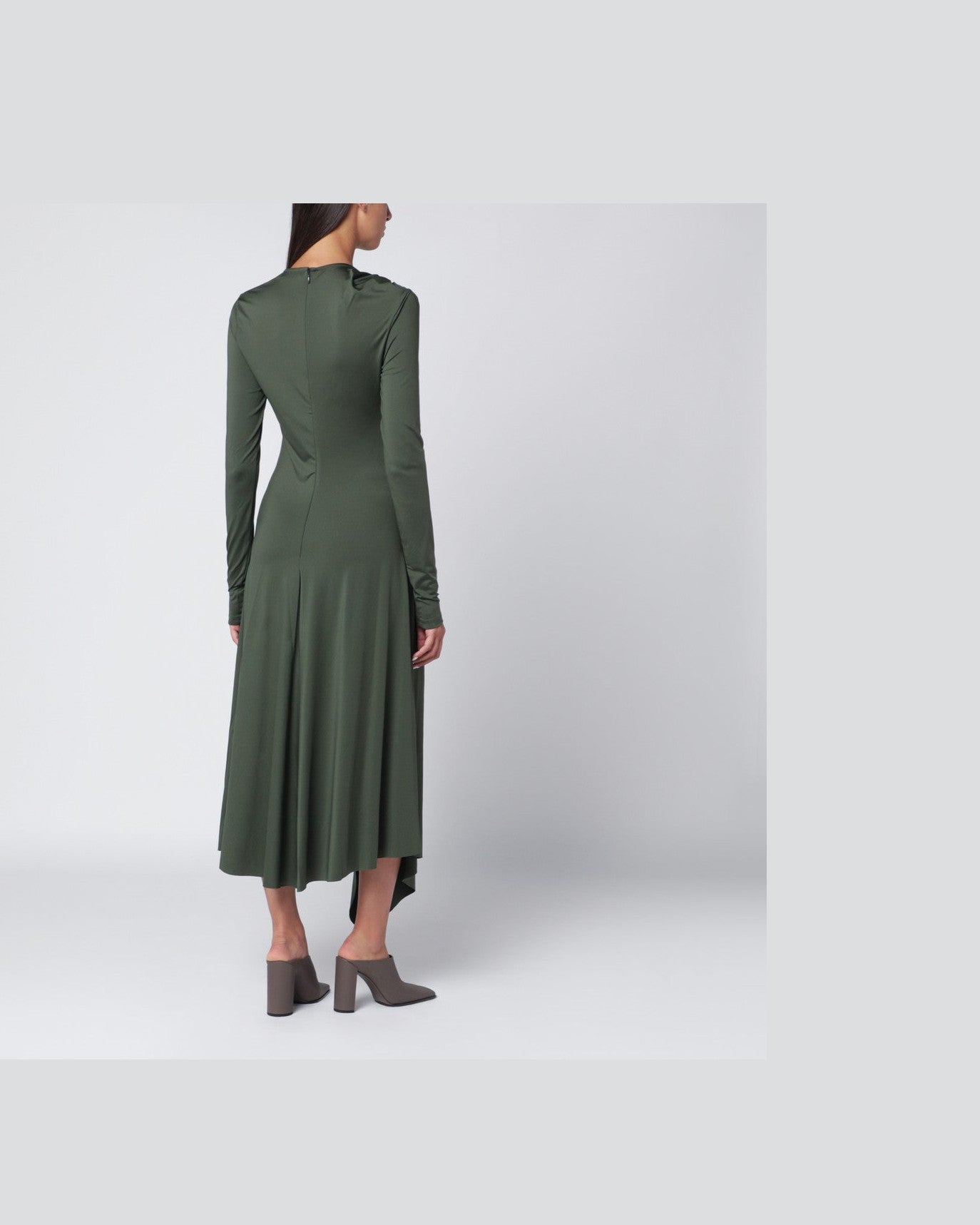 Victoria Beckham Green Midi Dress in Oregano with Interlace Glam Steals