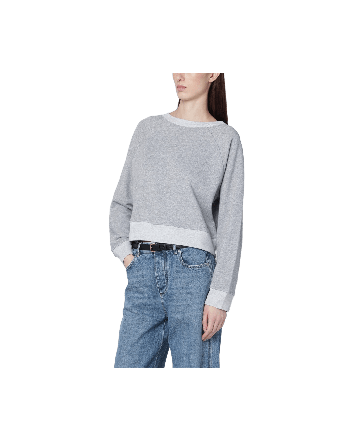 Victoria Beckham Grey Constance Sweatshirt in Mélange Glam Steals