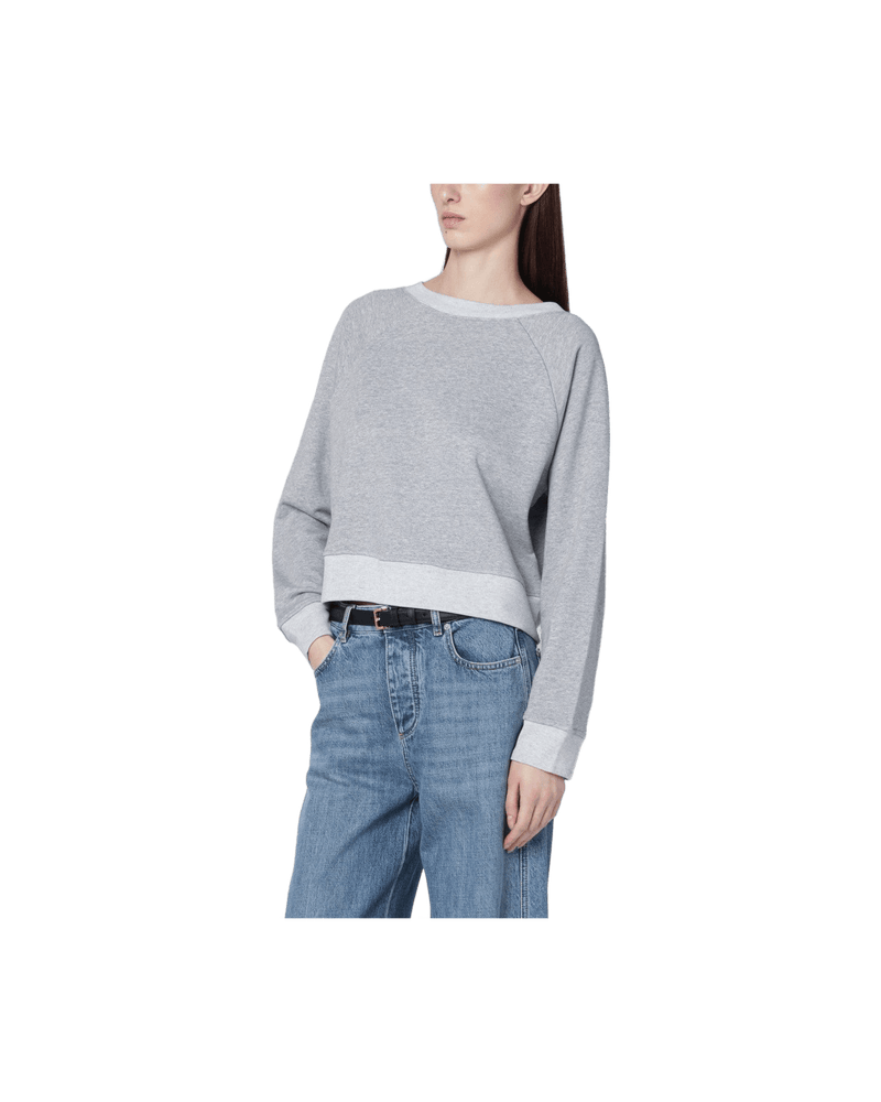 Victoria Beckham Grey Constance Sweatshirt in Mélange Glam Steals