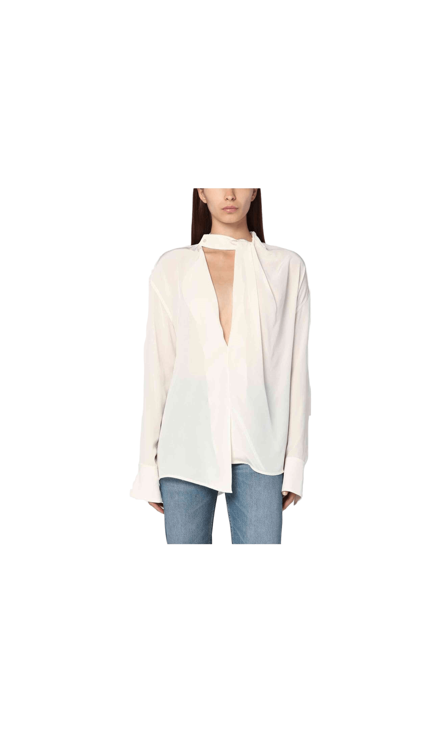 Victoria Beckham Ivory Silk Draped Blouse Glam Steals
