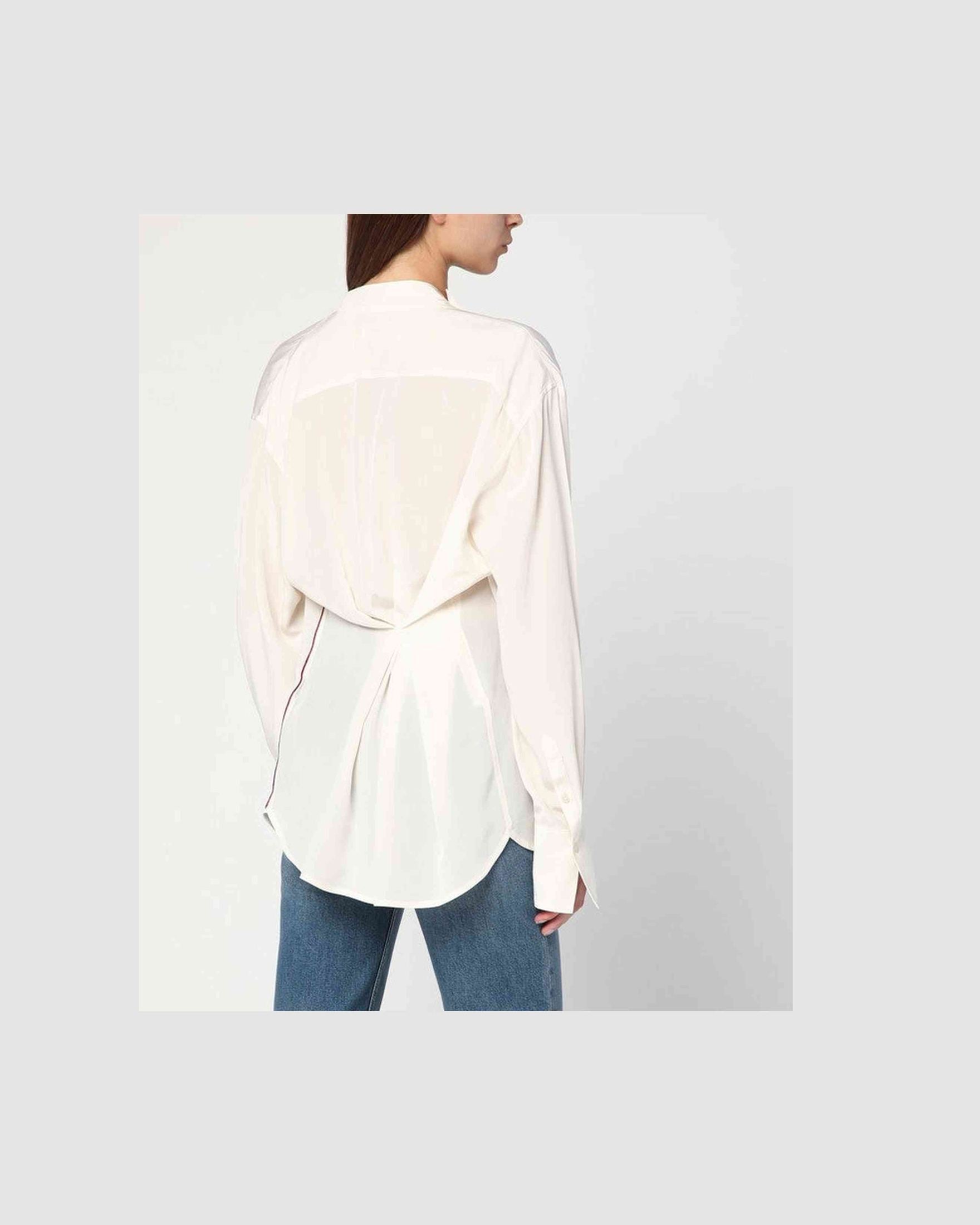 Victoria Beckham Ivory Silk Draped Blouse Glam Steals