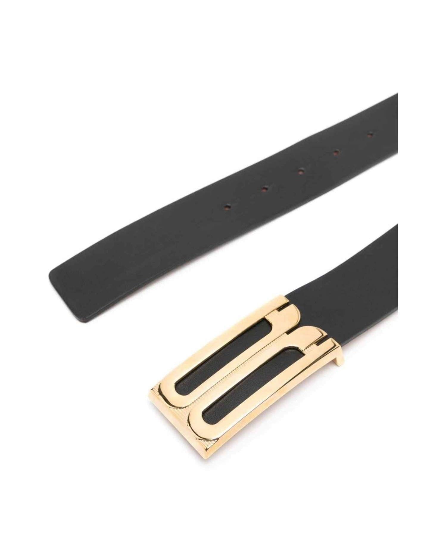 Victoria Beckham Leather Jumbo Frame Logo Buckle Belt Glam Steals