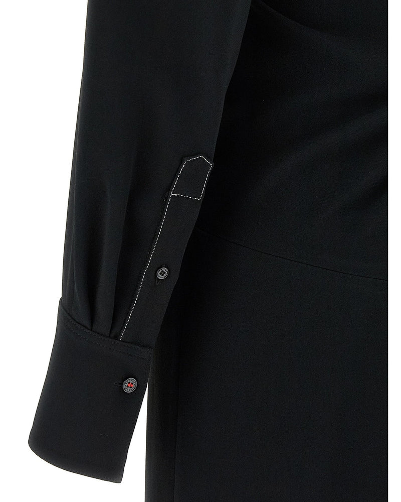 Victoria Beckham Long Sleeve Polo Collar Midi Dress Glam Steals