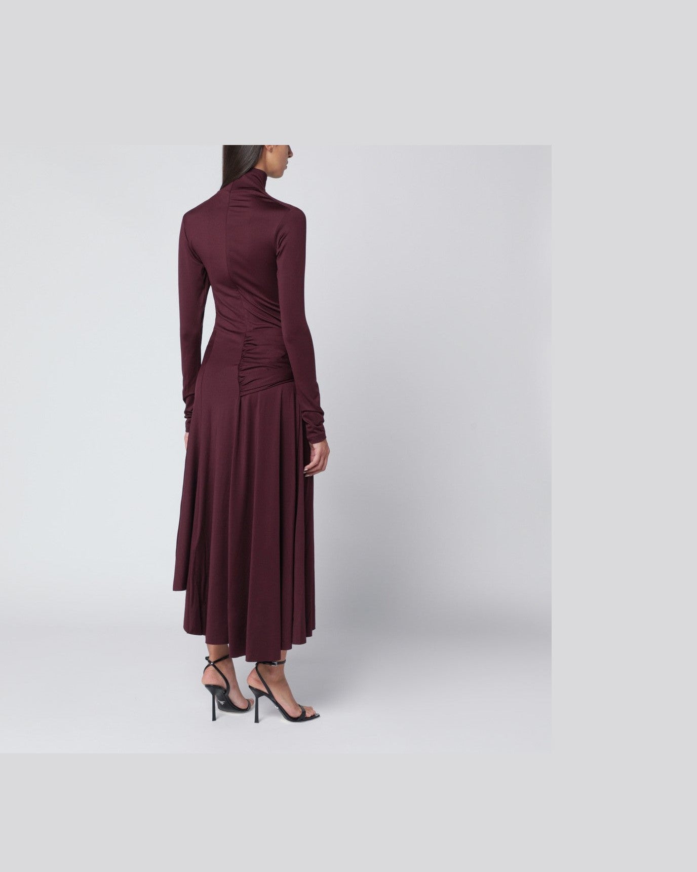 Victoria Beckham Midi Dress in Bordeaux with Knotted Interlace Glam Steals