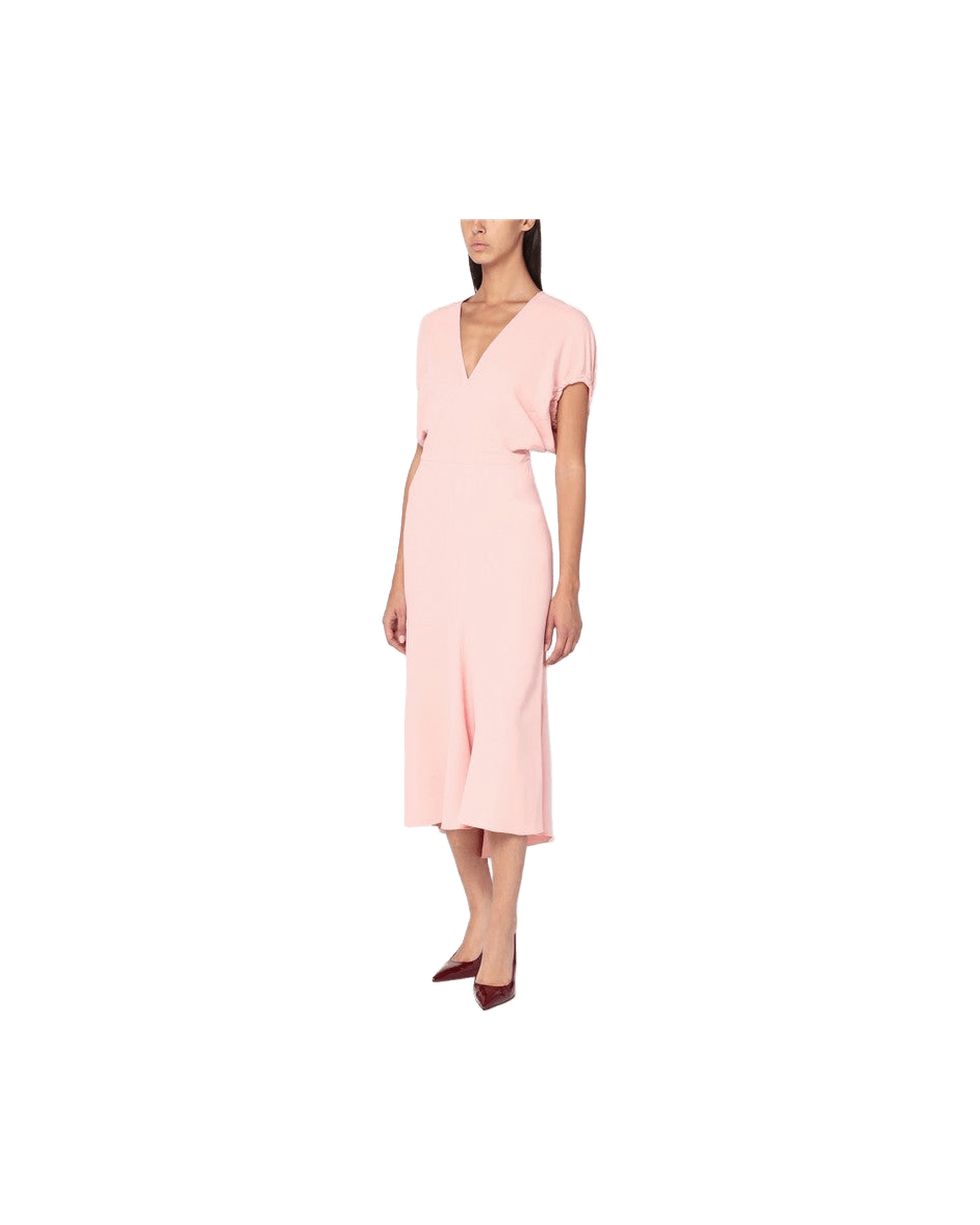 Victoria Beckham Pink Satin Midi Dress Glam Steals