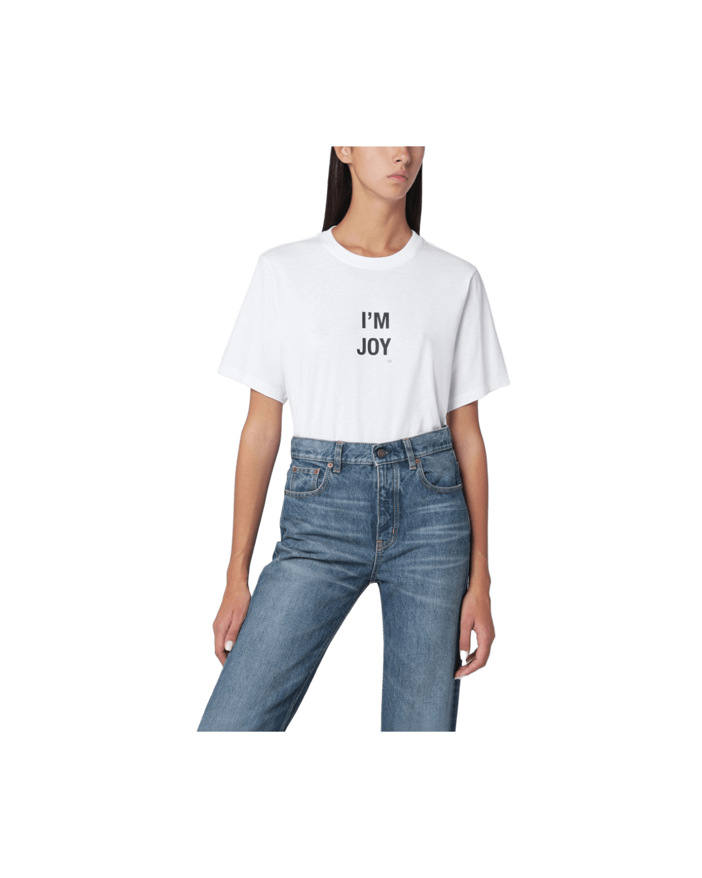 Victoria Beckham White Cotton “i’m Joy” T-shirt