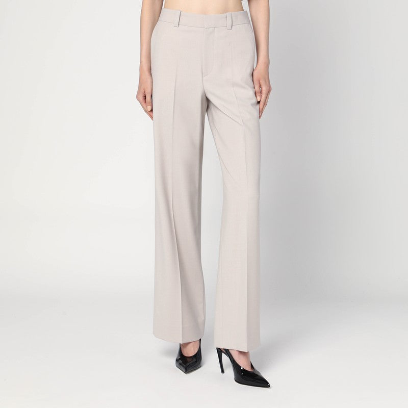 Victoria Beckham Wool Pumice Coloured Trouser in Blend Glam Steals