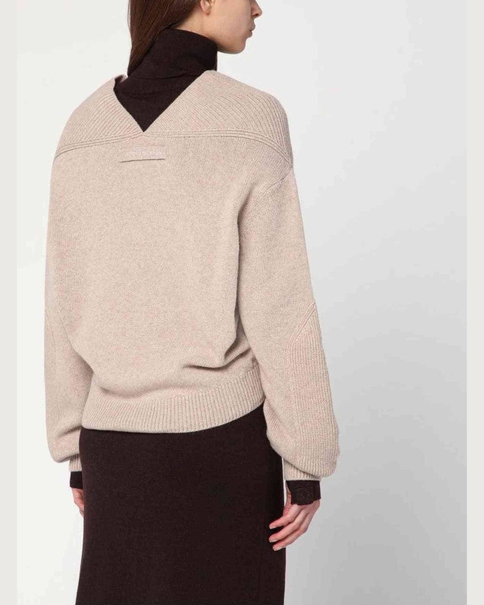 Victoria Beckham Wool Sand Coloured Sweater in Cashmere Glam Steals