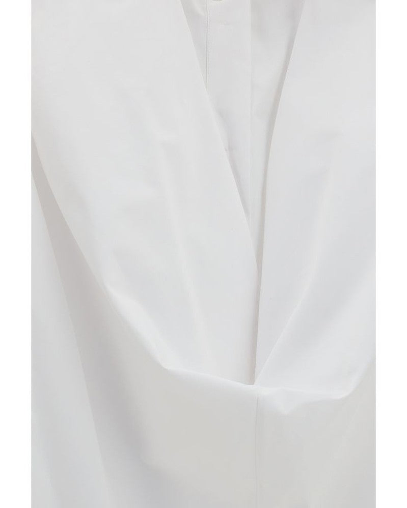White Cotton Casual Dress Glam Steals