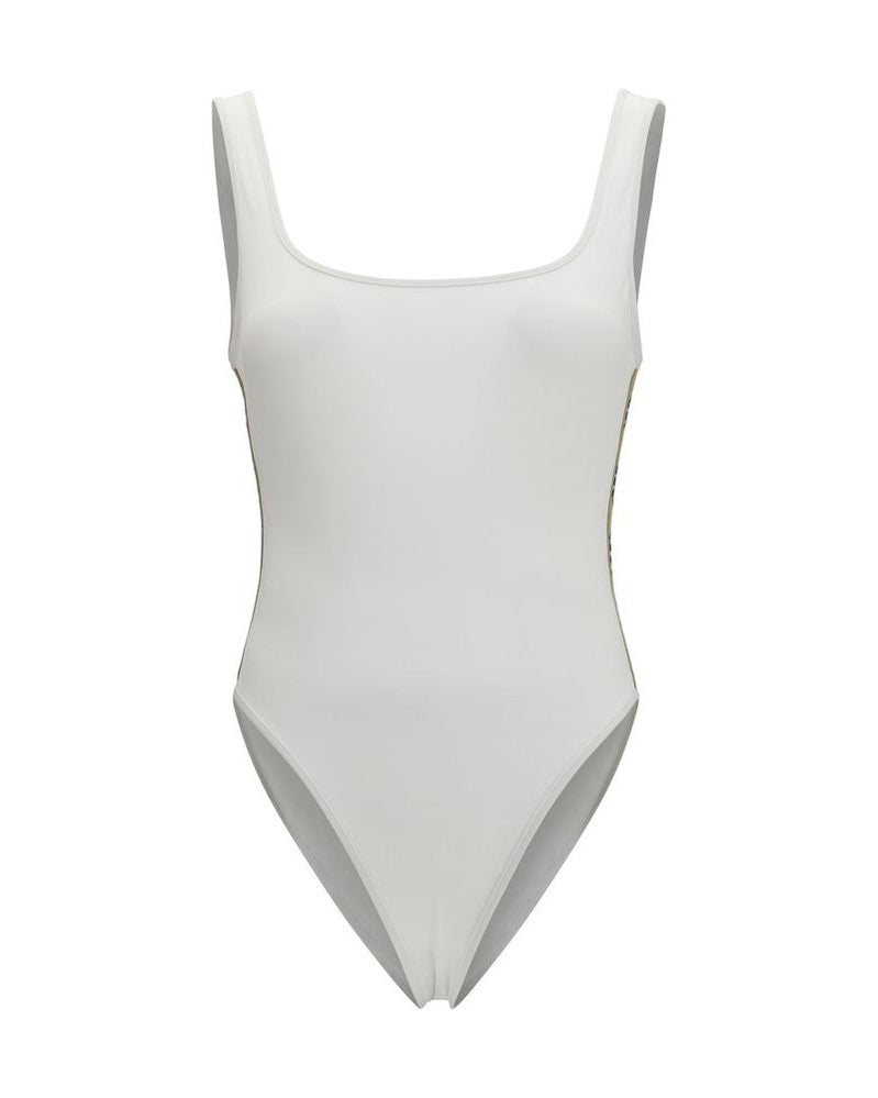 White Polyamide One-Piece Swimsuit
