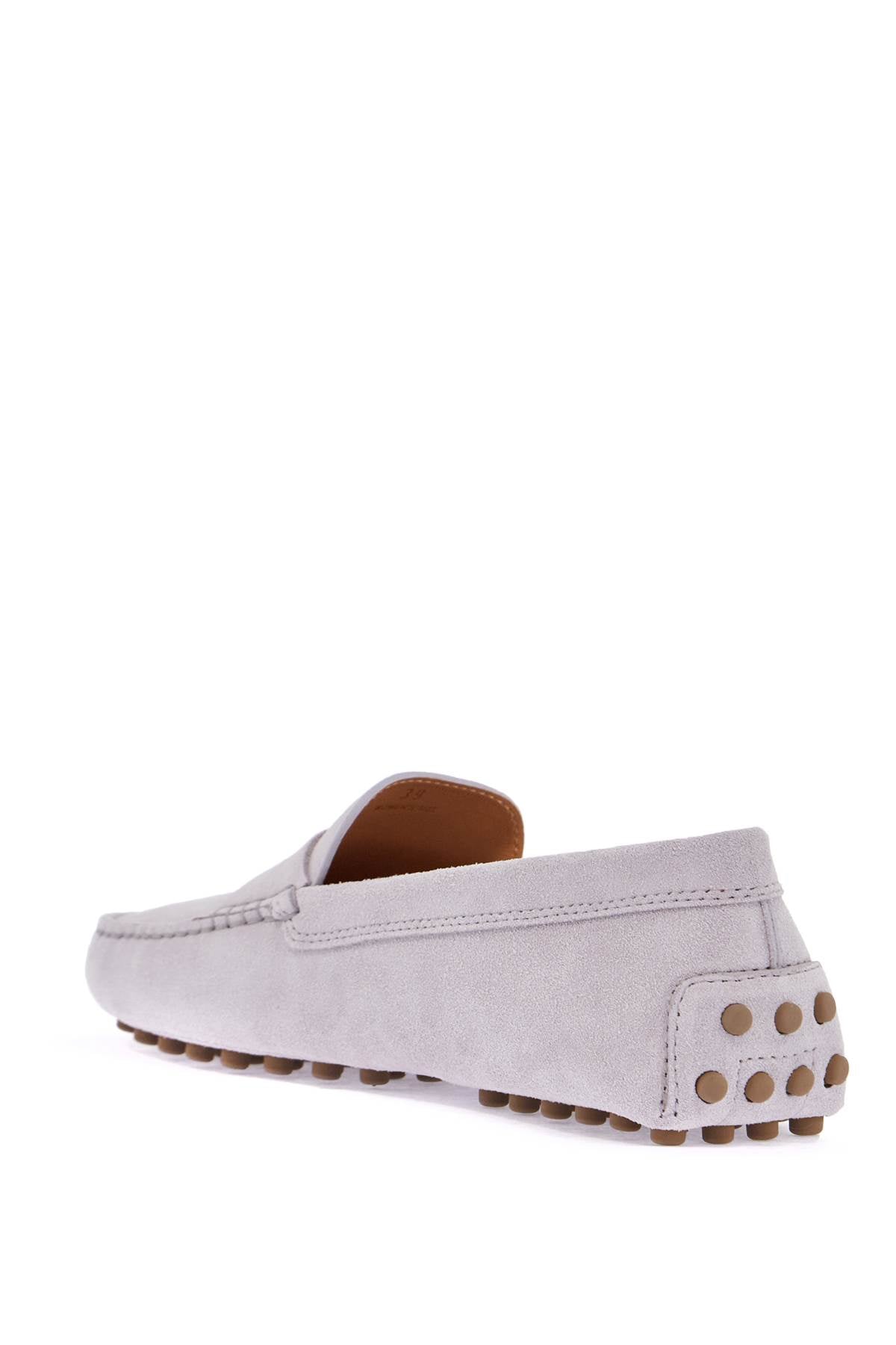 Tods Light Suede Leather Driving Grey Moccasin