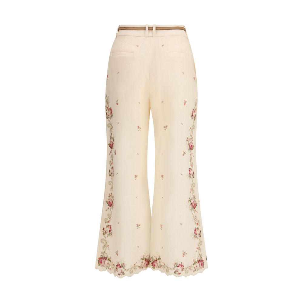 Zimmermann Beige Cotton Flared Pant Glam Steals