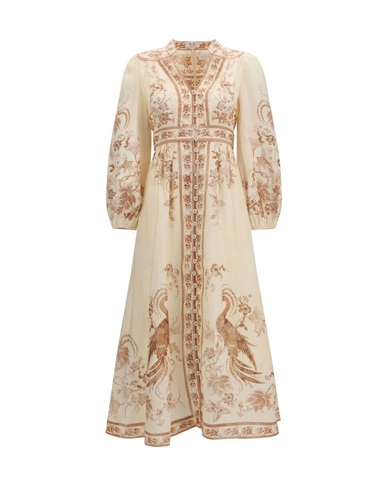 Zimmermann Beige Linen Casual Dress