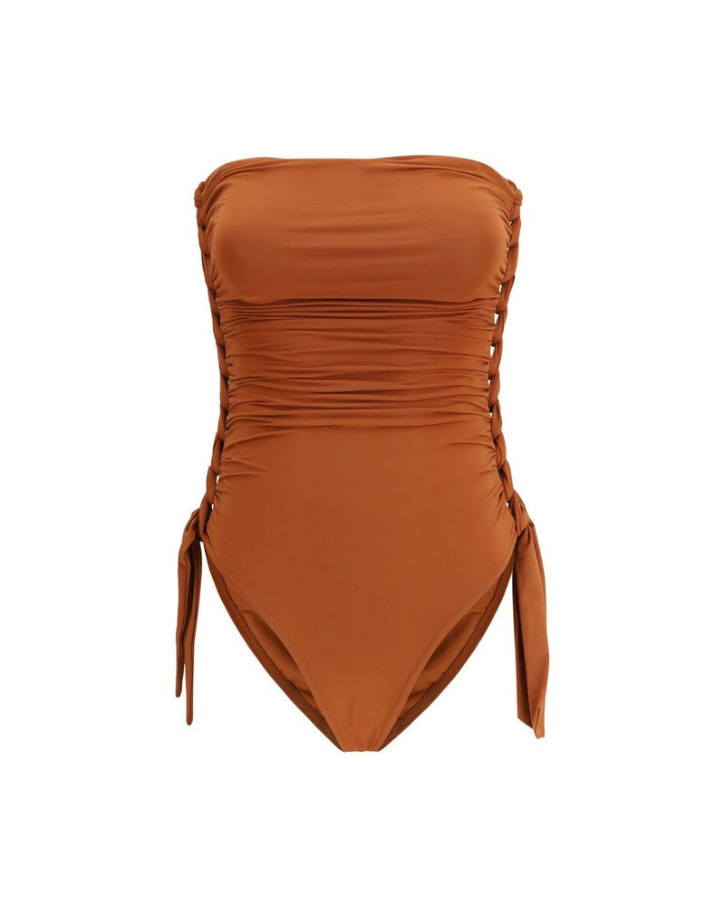 Zimmermann Brown Polyester One Piece Swimsuit Glam Steals