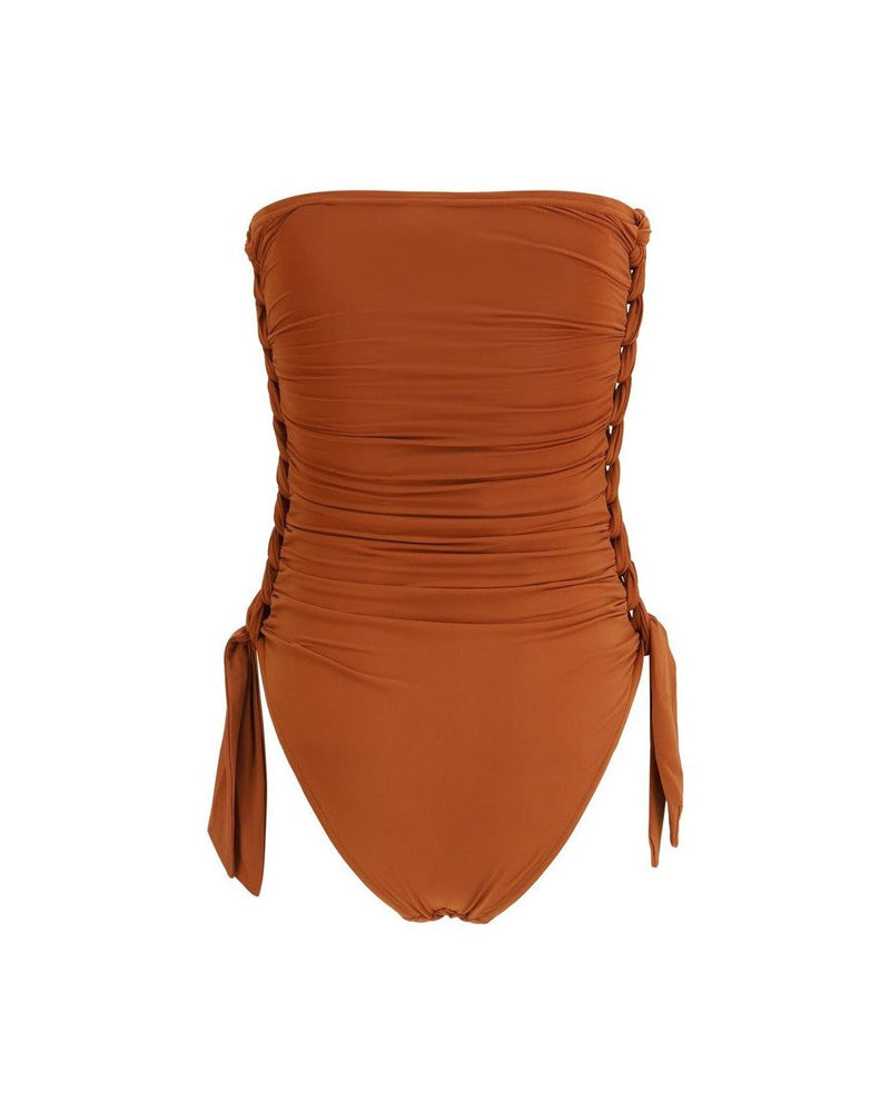 Zimmermann Brown Polyester One Piece Swimsuit Glam Steals